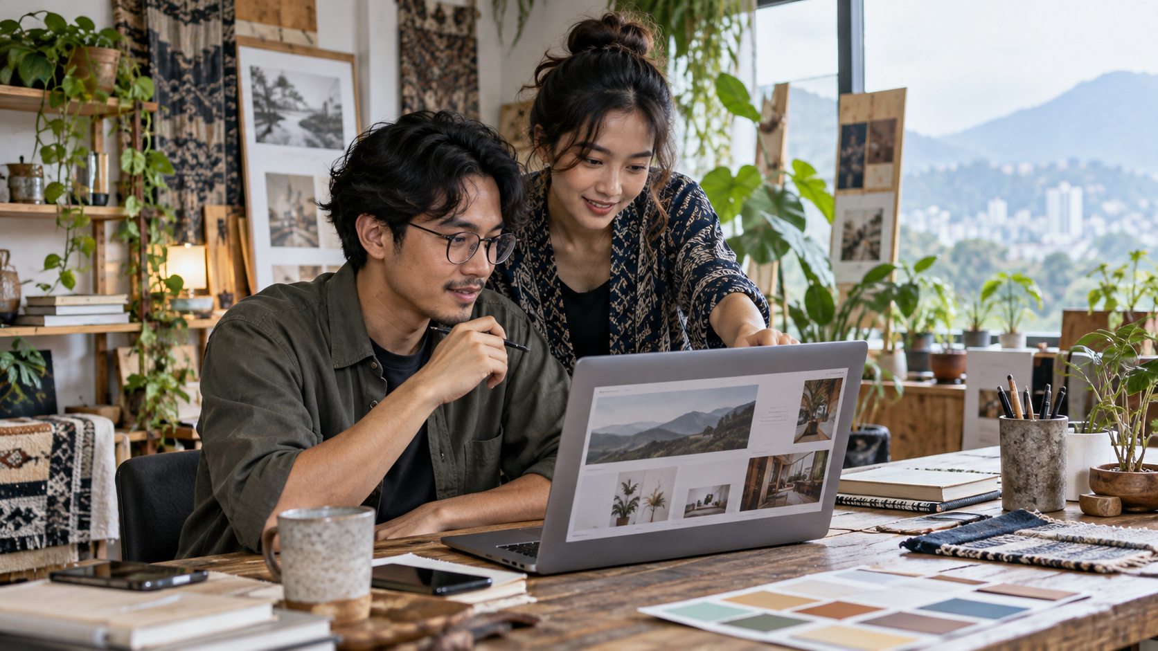 Pemilik bisnis kreatif meninjau website murah Bandung