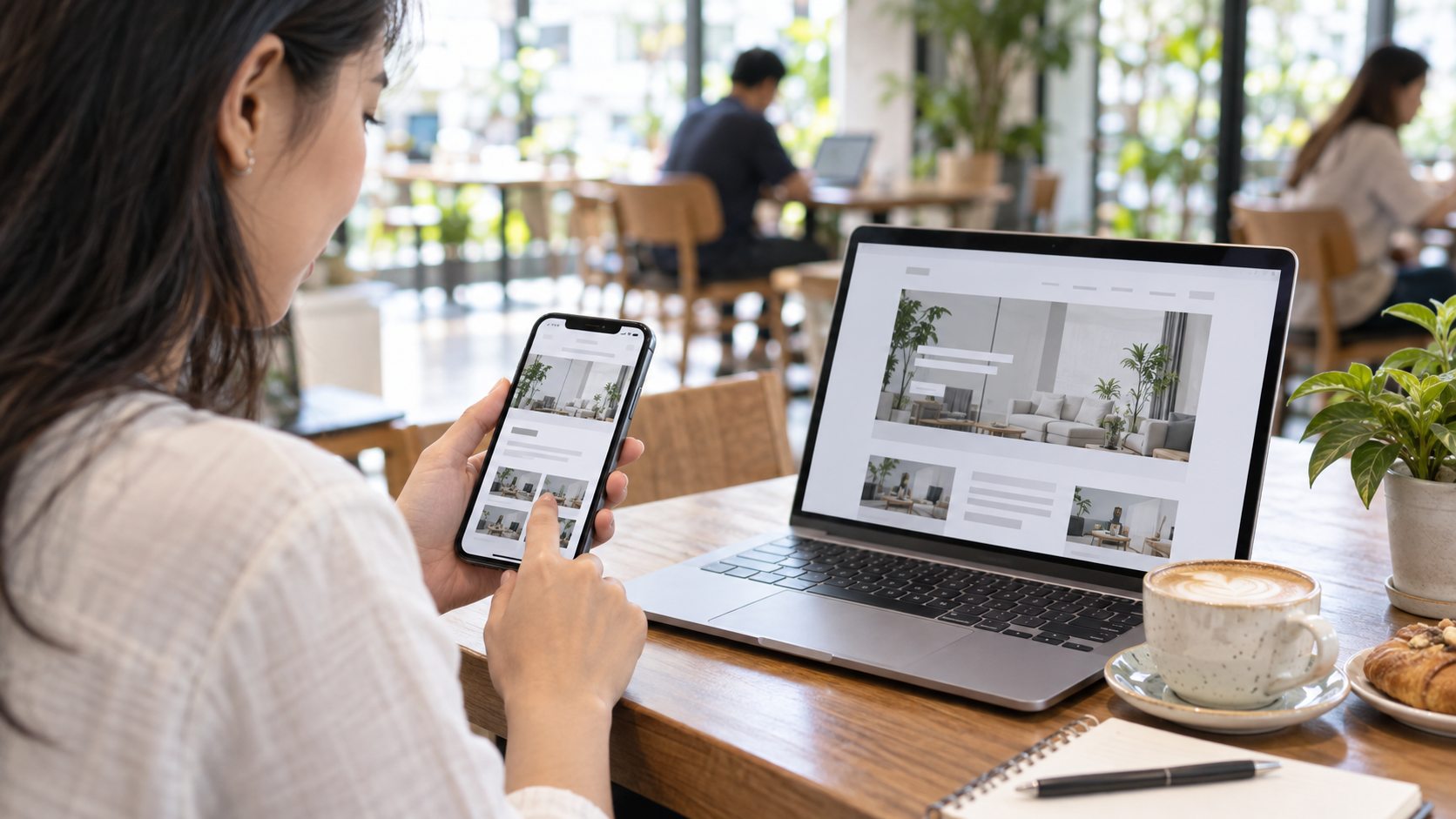 Pengguna membuka website murah mobile friendly di ponsel