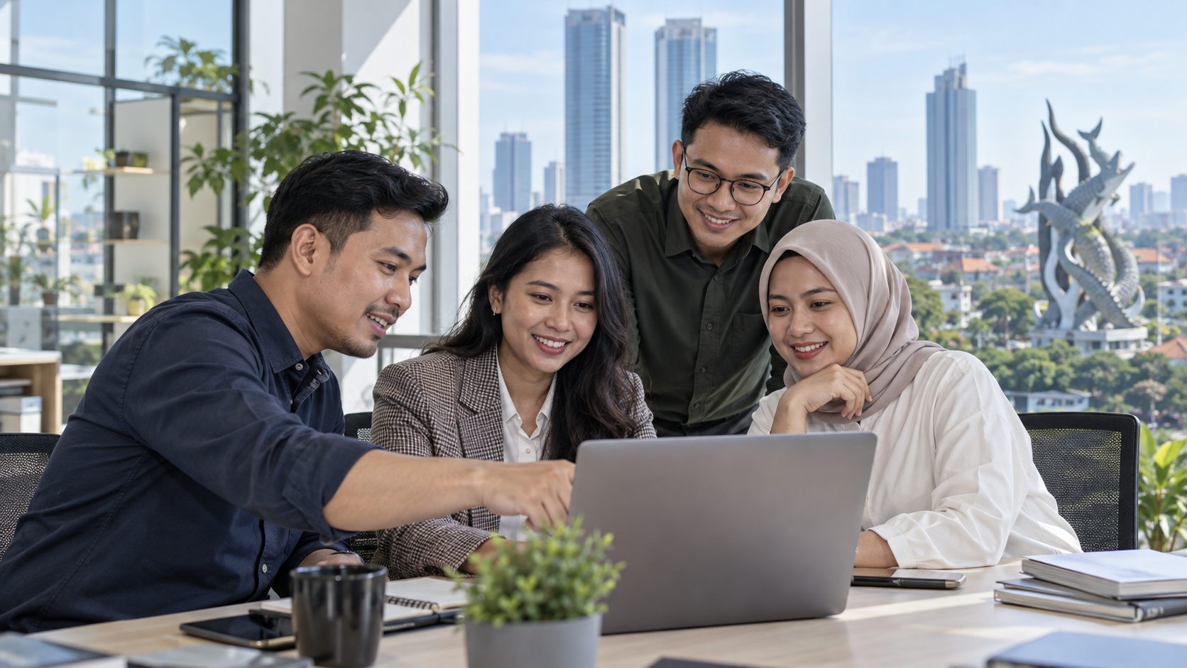Tim bisnis menggunakan website murah Surabaya untuk penjualan